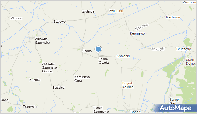 mapa Jasna Osada, Jasna Osada na mapie Targeo
